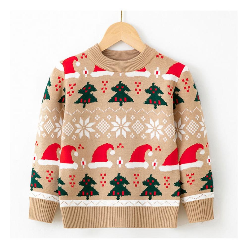 New Children's Christmas Sweater Collection: Girls' and Boys' Autumn/Winter Cartoon Pullover Knitwear