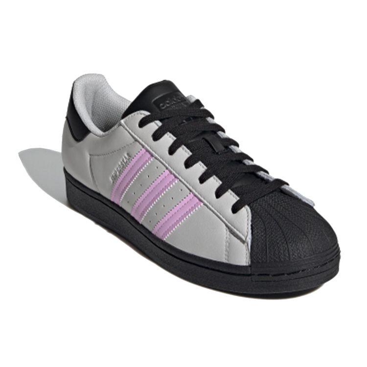 Adidas Superstar Grau Schwarz Lila Unisex Sneaker Grau-One Core-Black FY5822