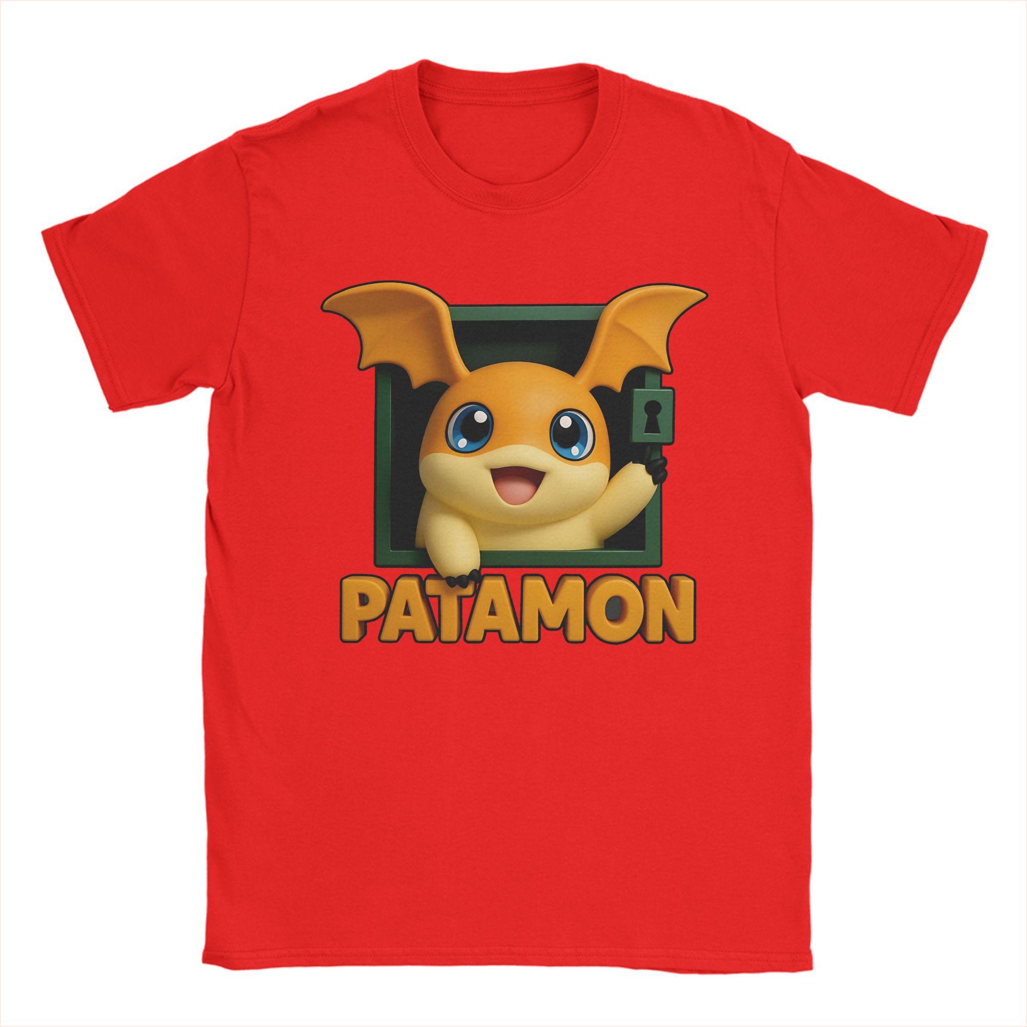 

Novelty digimon patamon T Shirt Men Crewneck Short Sleeve Clothing 100%Cotton Summer Top Tee S