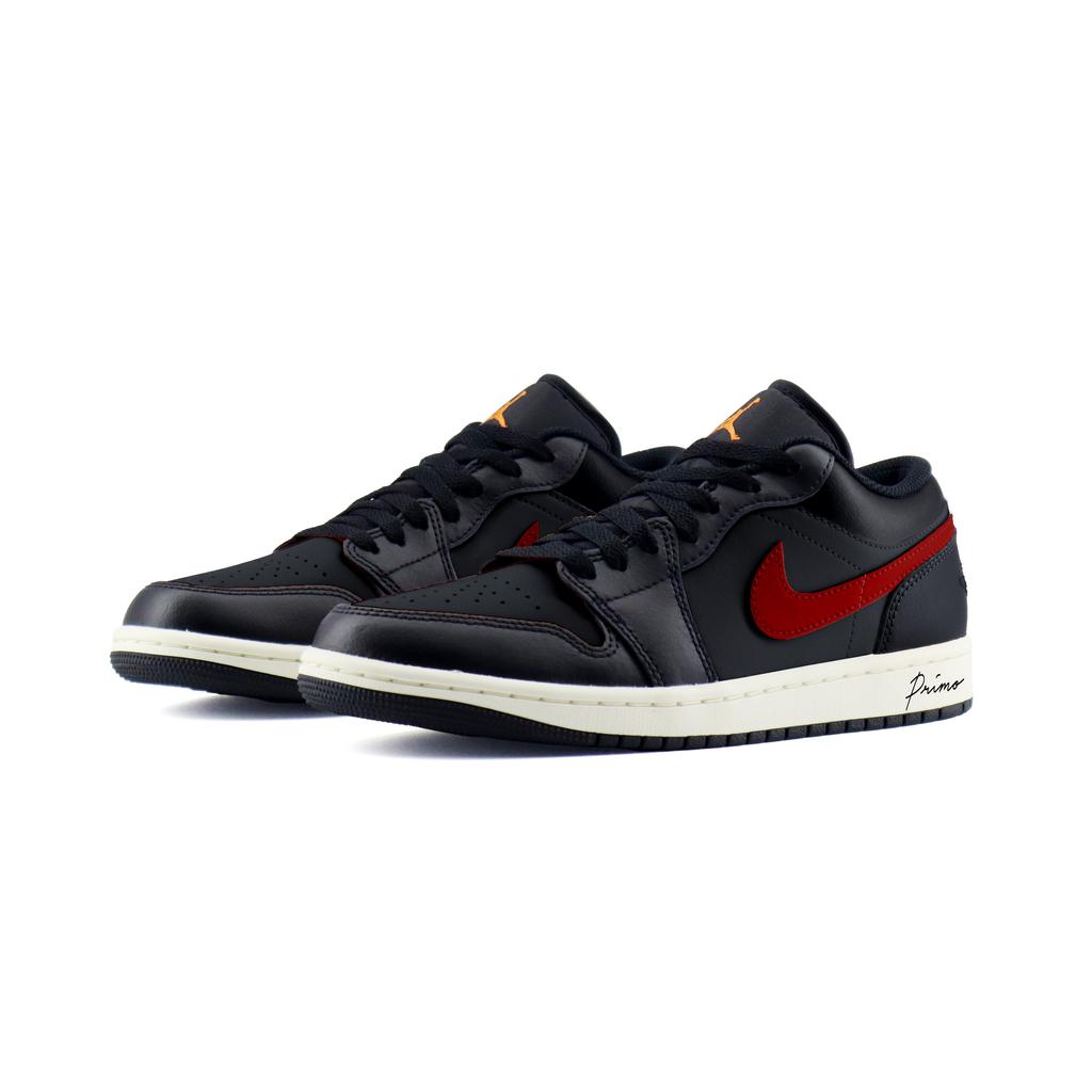 Jordan Air Jordan 1 Cool Black Abrasion Resistant Low top Vintage Basketball Shoes Unisex Black Red 553558-081(Team1253-)