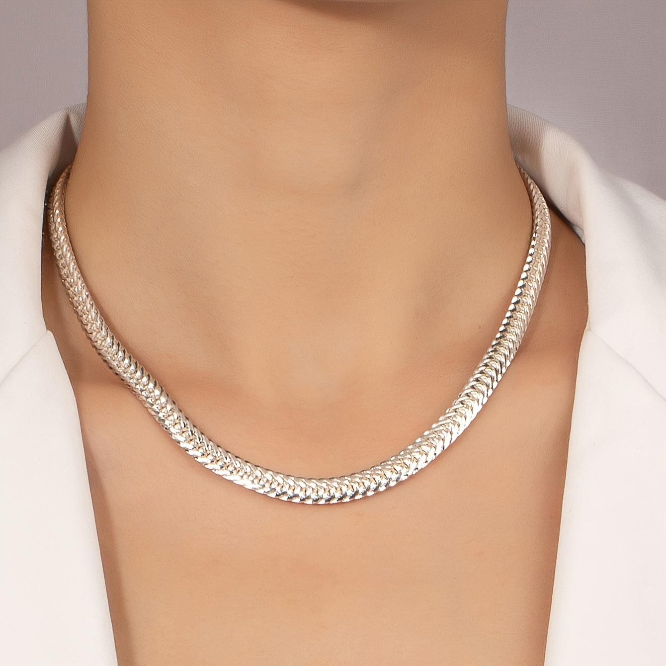 

Silver Simple Chain Necklace Suitable for Ladies and Girls Party Pie Vacation Versatile New Year s Gift Accessories