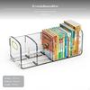 2Piece Desktop Organizer Book Rack, Transparent PET, With Pen Holder 3 Slot Bookend