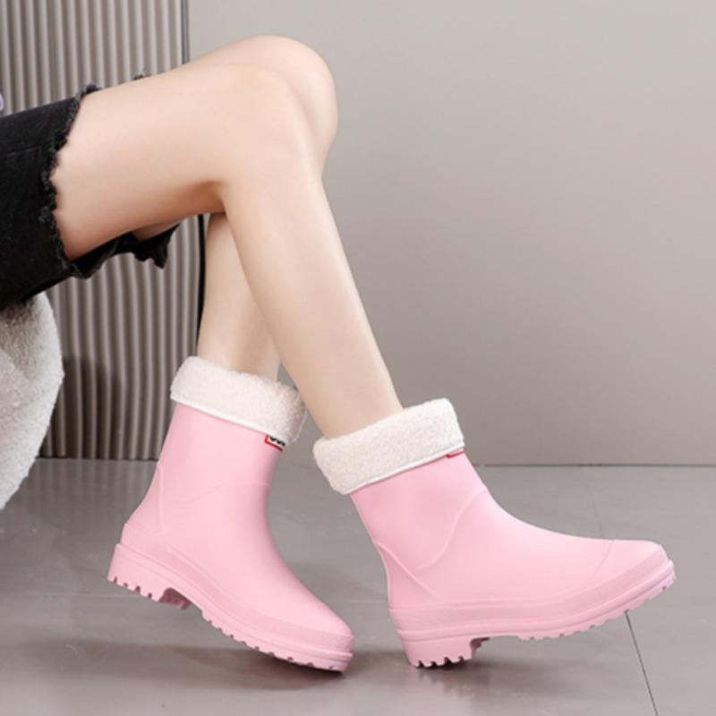 Nové dámské středně vysoké venkovní protiskluzové vodotěsné gumové boty