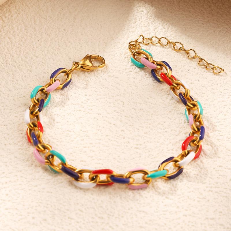 

Браслет Кубинская Звеньевая Цепь из Титановой Стали 18К Золото Нержавеющая Сталь Модный Не Тускнеющий Высококлассный Аксессуар для Ювелирных Изделий