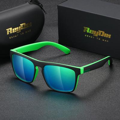 ReyDix Unisex Polarized Square Colorful Film Sports Outdoor Driving Sunglasses, UV400