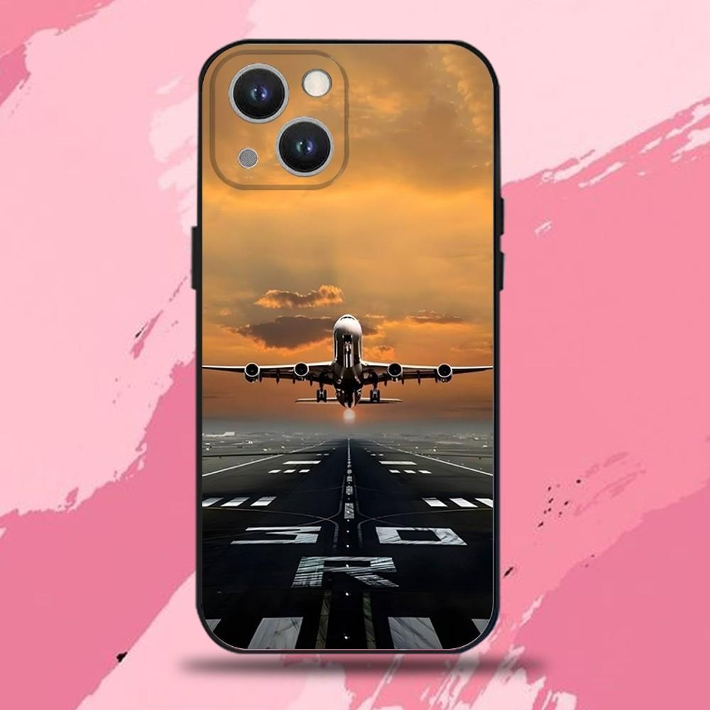 

Plane fly travel Phone Case For iPhone 16,15,14,13,12,11 Plus,Pro Max,XS,X,XR,SE,Mini,8,7,Soft Silicone Black Cover iPhone14Pro