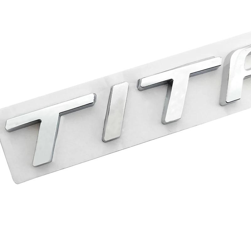 AGET4 3D Zinc Alloy Metal TITANIUM Logo Chrome Emblem Badge Decals Car Sticker Auto Tail Stickers for Ford Focus 2 Fiesta Kuga EDGE
