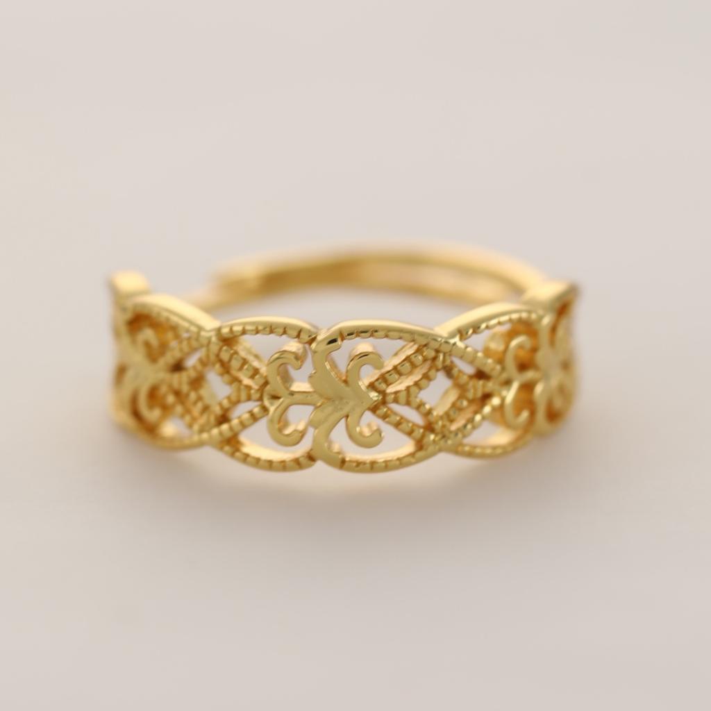 Luxury Golden Ring for Women, Lace Hollow Design, Romantic Birthday Gift/daily Wear/adjustable Ring