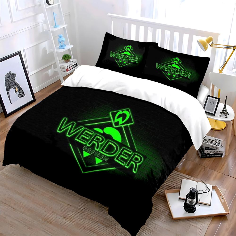 Werder Bremen Neon Bedding Set Bedding Duvet Cover Set Duvet Cover Pillowcases Home Decor (1 * Duvet Cover 2 * Pillowcases, Without Duvet Insert)