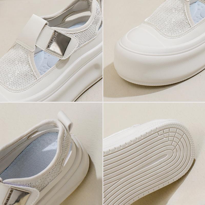 Léto Nové Ins Prodyšné Bílé Boty Dámské Nízké Tenisky Casual Board Shoes Platforma Platformové Boty