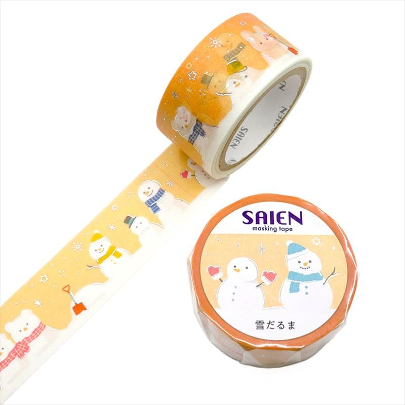 

Made in Japan SAIEN Masking Tape Snowman 20mm x 5m Roll UR-4090