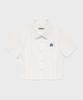 Palet Flower Wappen Crop Short Sleeve Shirt White