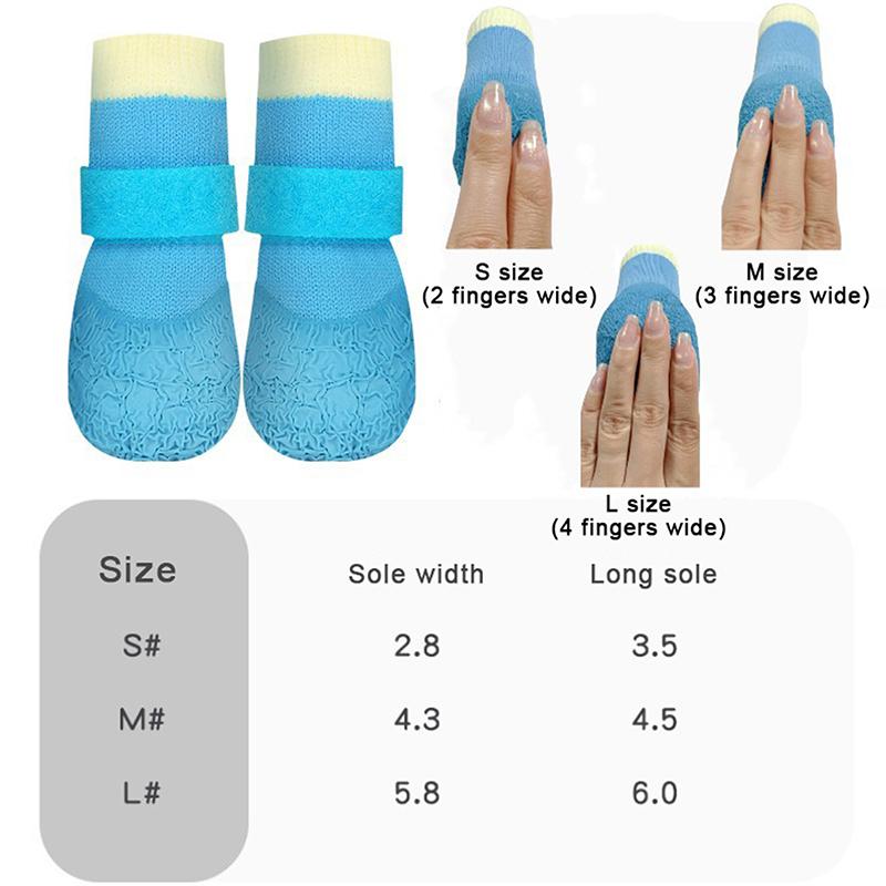 4Pcs/Set Anti-Dirty Adjustable Puppy Mesh Shoes Non-Slip Dog Shoes Wear Resistant Waterproof Dog Foot Cover Pet Supplies