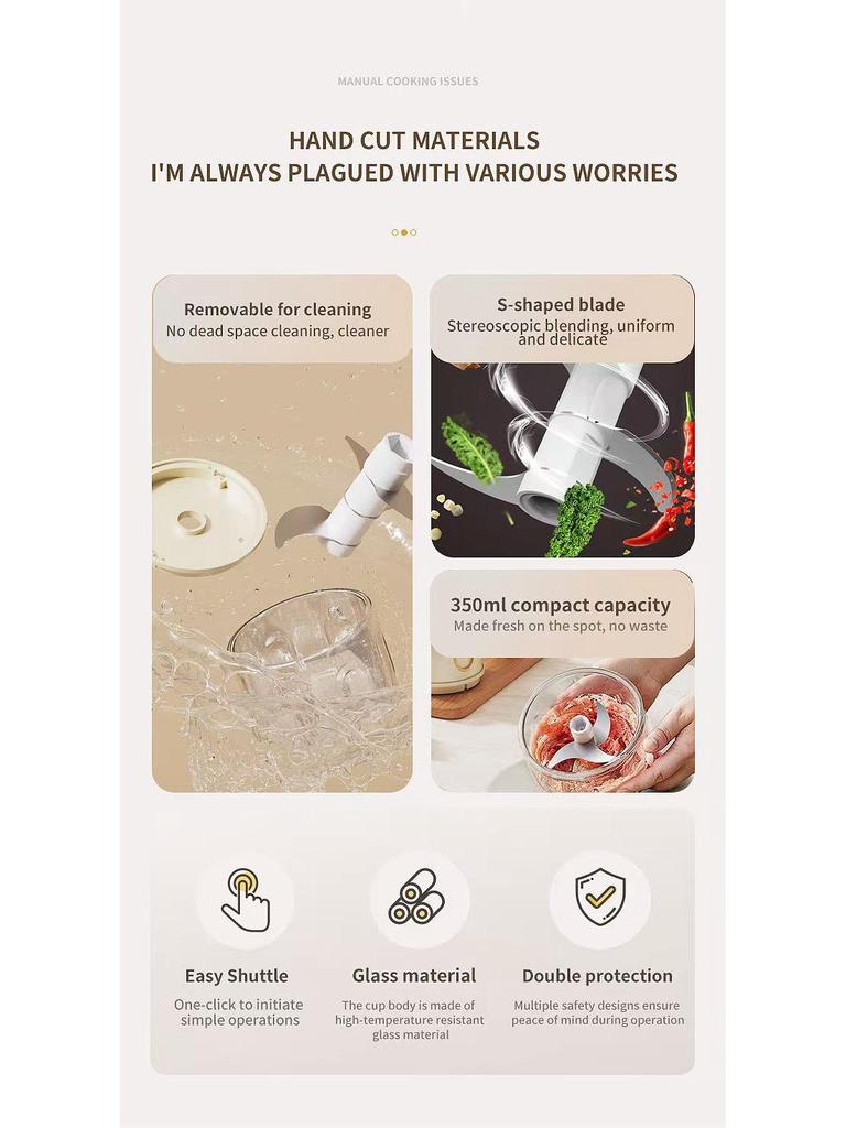Portable Wireless Mini Electric Food Grinder & Blender