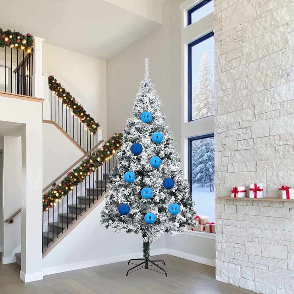 XXL Christmas Ornament Set 4 Pcs Blue Plastic
