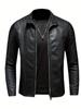 Men's Casual Jacket Stand Collar Motorcycle TOP -  Breathable, Durable Fabric - For Everyday Wear & Outdoor Activities - Ideal Gift for Men