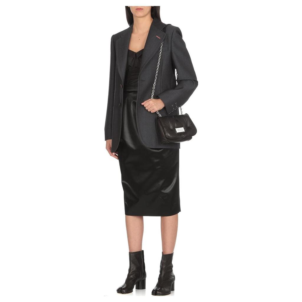 Maison Margiela Sheepskin With Calfskin Crossbody Bag, Shoulder Bag Mini Women's Black SB3WG0041P4300T8013