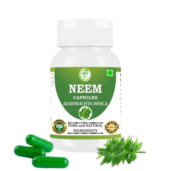 Morsan Healthcare NEEM Capsules – 60 Veg Capsules | Pure Azadirachta Indica Extract | Natural Plant-Based Herbal Supplement | Pack of 1
