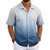 Men's Summer Basic Cuban Collar Shirt Short Sleeve Button Down Casual Lightweight Breathable Fabric Shirt for Everyday Wear