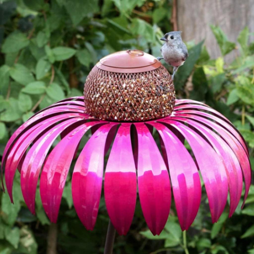 Bird Feeder Garden Decoration for Bird Watching Bird Lovers Hummingbird Outdoors Feeder Coneflower Shape