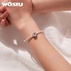 WOSTU Real 925 Sterling Silver Girl Cat Dog Charm Pendant Heart Beads Fit Bracelet Necklace DIY Jewelry Gift For Pet Lover
