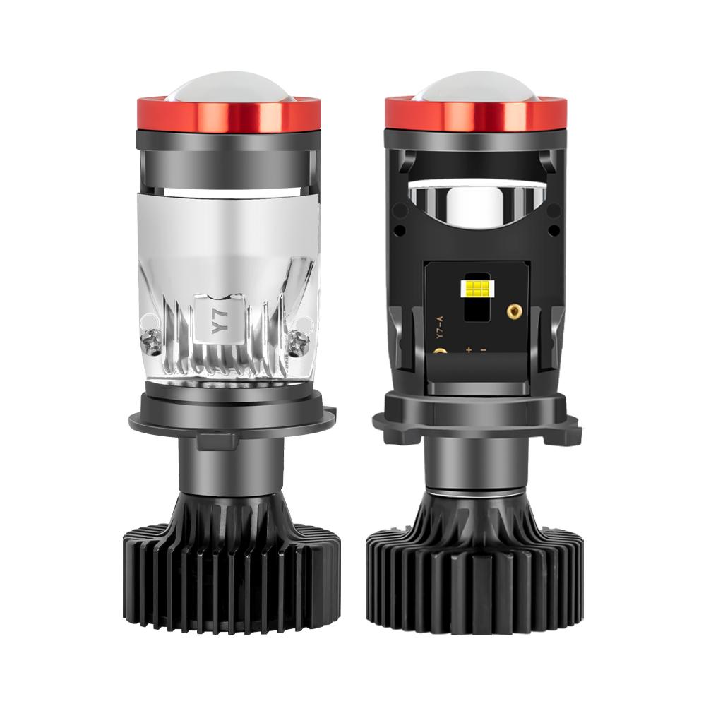 2pcs H4 LED Projector Mini Lens Auto H4 LED Headlight Bulbs Kit Conversion High Beam Low Beam 6000K Car Motorcycle Light Lamp