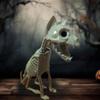 Glowing Skeleton Cat Statue Realistic Looking Enhance Atmosphere Eco-friendly Creepy Animal Prop Yard Garden Decoration