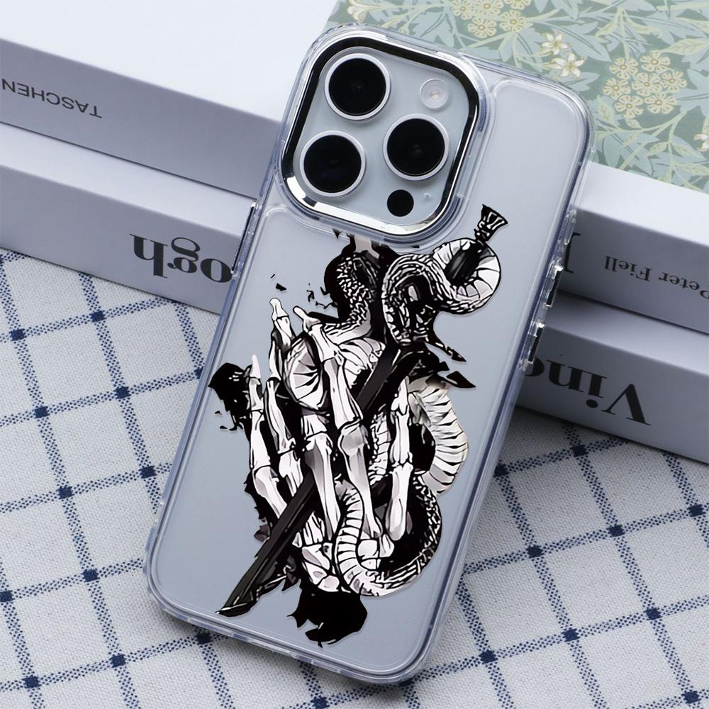 

Skull Hand Wrapped Around Snake Phone Case For Iphone 16 15 14 Pro 13 12 11 17 Max 16Plus 17E 16E Shockproof Silicone Cover iphone 17 чистый