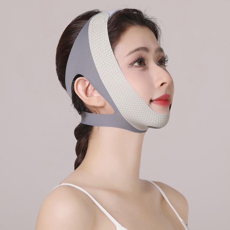 Lifting beauty device, nighttime sleep mask, V-face bandage, double chin sculpting jawline set, V-face miracle brand. серый