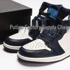 Original High-Top AJ1 Mocha Chicago Smoke Grey Sports & Casual Shoes for Men and Women