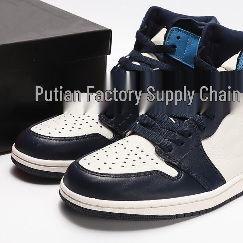 Original High-Top AJ1 Mocha Chicago Smoke Grey Sports & Casual Shoes for Men and Women