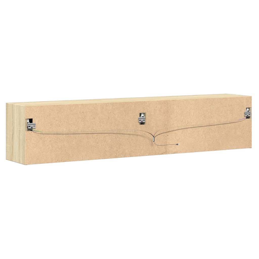 TV Wall Cabinet with LED Lighting Sonoma Oak Finish 180 X 31 X 38 Cm