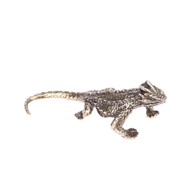 Alloy Lizard Statue Solid Animal Sculpture Desktop Ornament Simulation Animal Crafts Collection Home Decorations Accessories