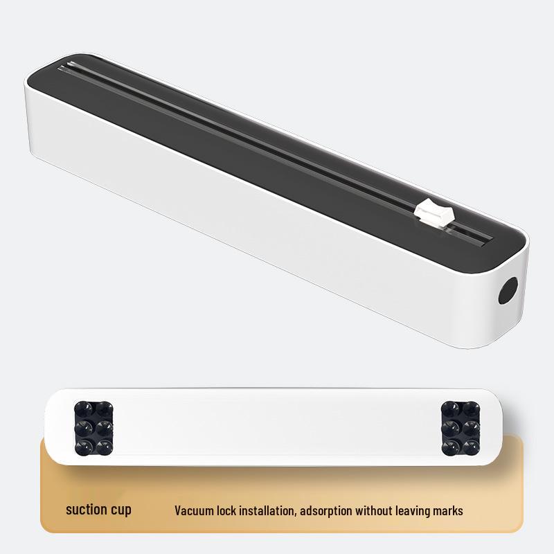 Magnetic Wall-Mounted Kitchen Plastic Wrap Cutter with Sliding Knife Box