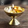 Tanirika Brass Diya with Stand - Akhand Diyas for Pooja Room, Home Decoration Puja Items 2 X 1.85 Inches //Export quality