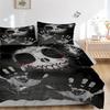 3pcs Anime Skull Design Comforter Set with One Quilt Cover and Two Pillowcases (No Core) - Perfect for Bedroom Decor and Guest Rooms, Featuring Polyes