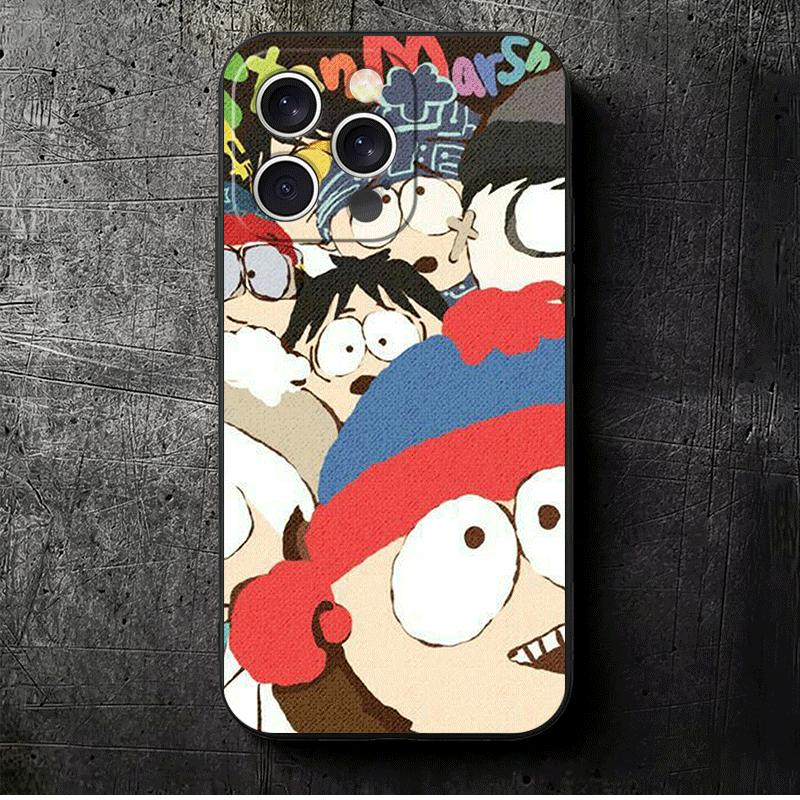 

Cartoon S-South P-Parkes Soft Phone Case for iPhone 16 16E 17 Air 15 Pro Max 14 Plus 13 Mini 11 12 7 Black Cover Back Shell iPhone 15 Pro Max
