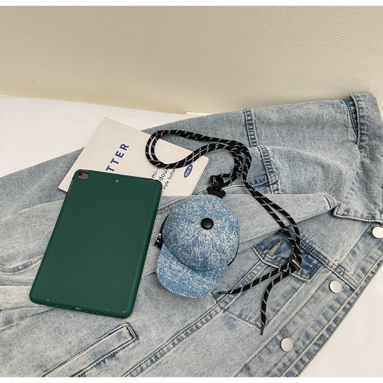 Korean Style Trendy Denim Mini Crossbody Bag with Lanyard and Coin Purse