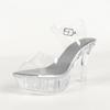 2026 European Peep Toe Platform Sandals, Transparent Single Strap Crystal Stiletto Heels For Party Dress LFD1109-2