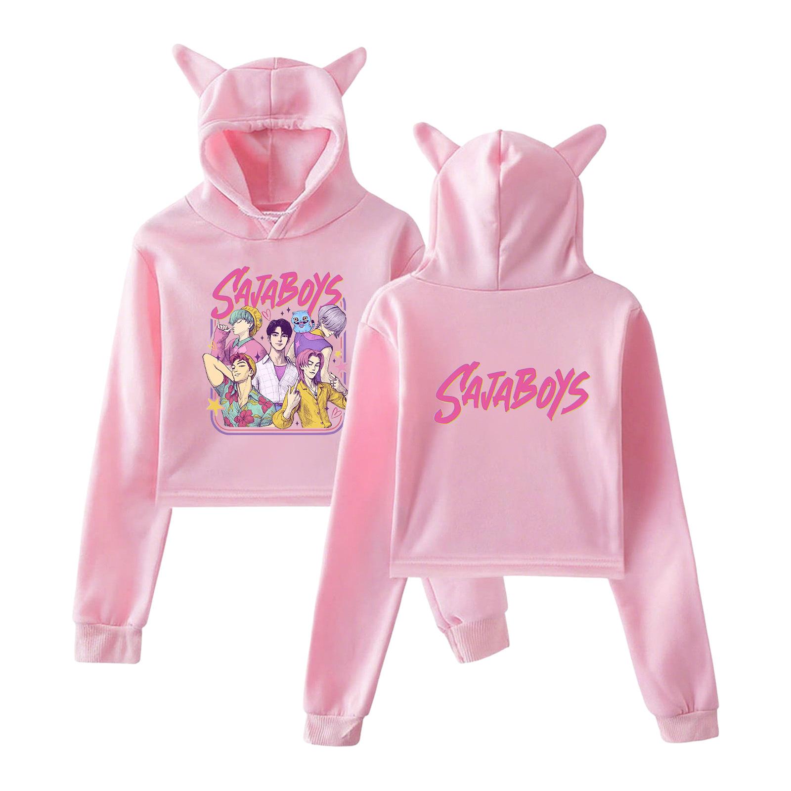 

Anime Kpop Demon Hunter Printed Crop Tops Women Sweatshirt Long Sleeve Girls Fashion Sweatshirts Gift L