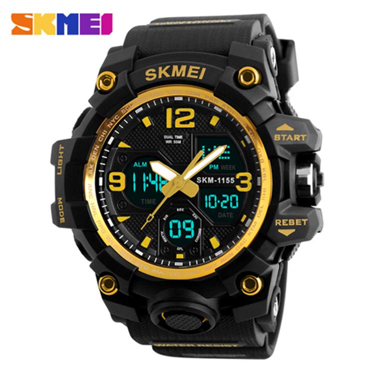 2020 Athletic Watches Hot Jam Tangan Skmei 1155B Analog Digital Watch Camouflage Pupils Wristwatch
