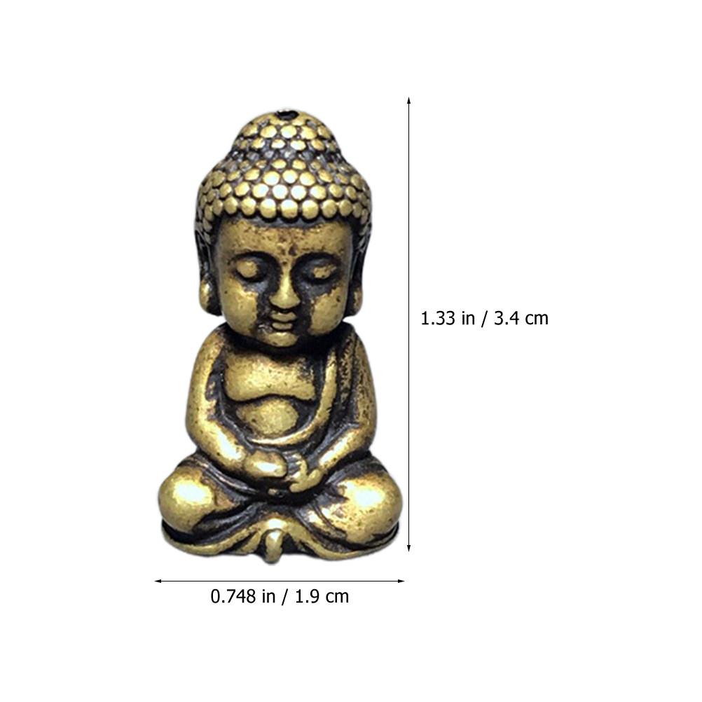 Compact Brass Buddha Sculpture Exquisite Vintage Decor for Desk Home Temple Flat Bottom Not Easy to Overturn Desktop Adornment
