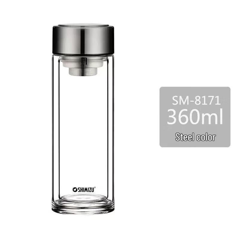 Double-Layer Straight Glass Drinking Cup