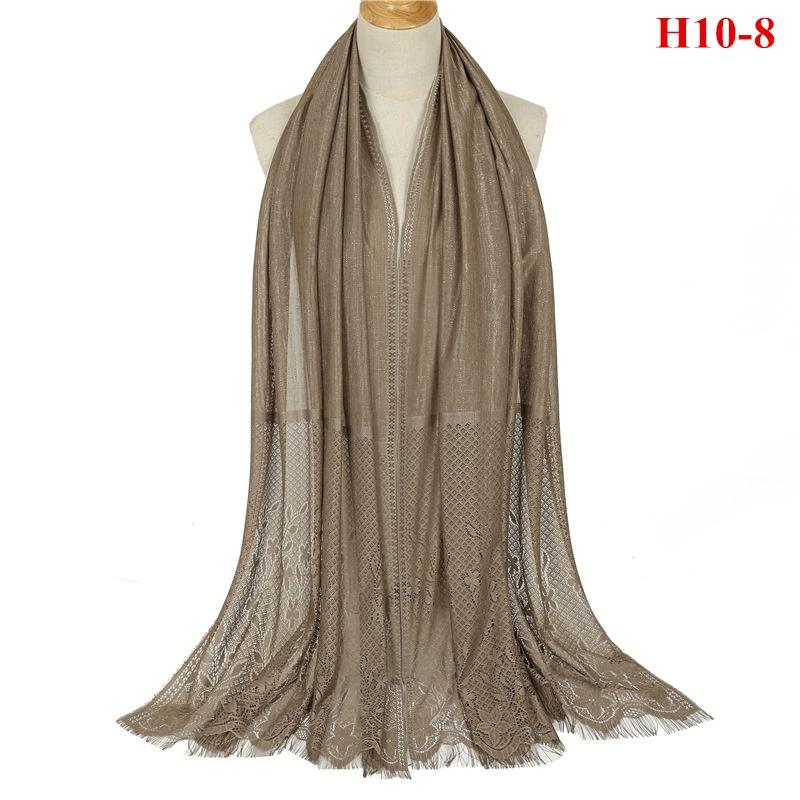 Spitzen-Patchwork Damen Malaysischer Schal Wickeltuch Muslimischer Hijab Kopftuch Sommer Islamischer Langer Schal