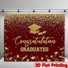 2D Graduation Backdrop Maroon Gold Congrats Graduates Class of Party Decor Banner