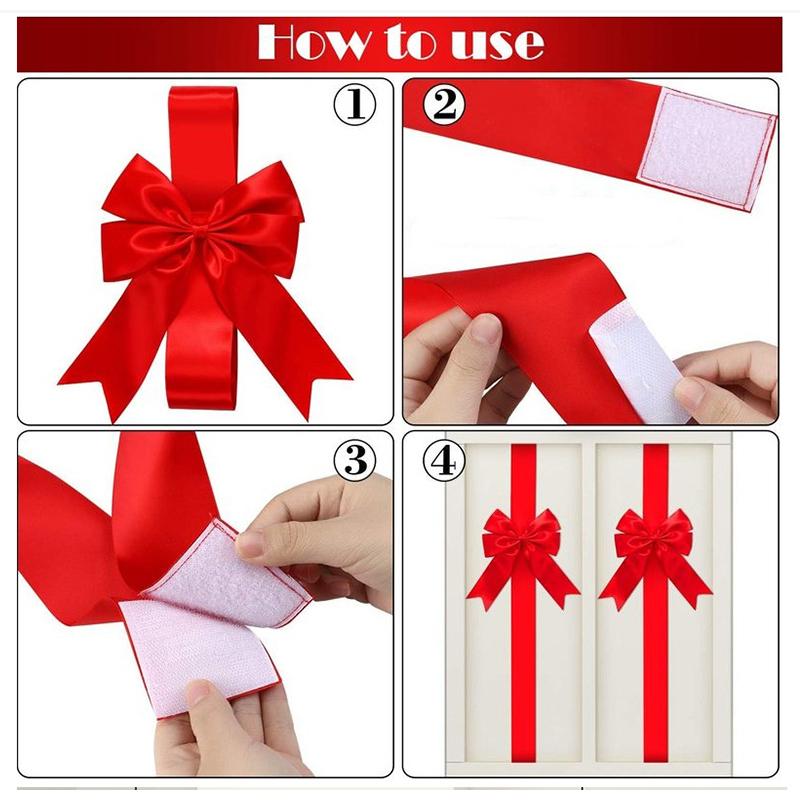 Large Christmas Cabinet Ribbon Bows for Home DIY Craft Cabinet Door Wrapping Gifts Christmas Wedding Party Decorations Supplies