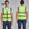 Kamizelka robocza męska damska odblaskowa kamizelka dekolt w serek bez rękawów zamek błyskawiczny plisa oddychająca nocna kamizelka bezpieczeństwa
