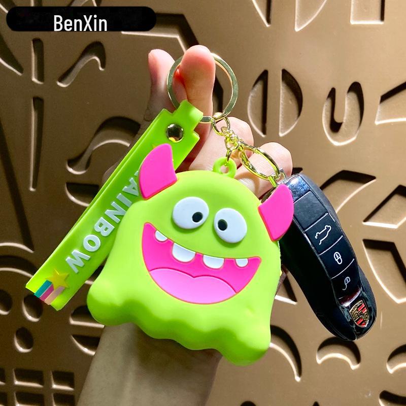 Creatively Designed Silicone Coin Purse & Keychain: Perfect for Earphones, Cards, and More - A Compact Gift!