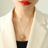 Elegant French Summer Titanium Steel Planet Necklace - Gold Plated Clavicle Chain