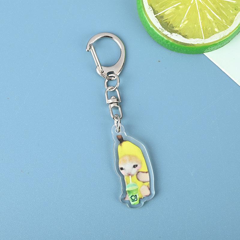 Cartoon Kawaii Bananen Katze Schlüsselanhänger Kreatives Brot Herz Schlüsselanhänger Schlüsselhalter Schlüssel Tasche DIY Zirkon Geschenk für Freunde Kinder